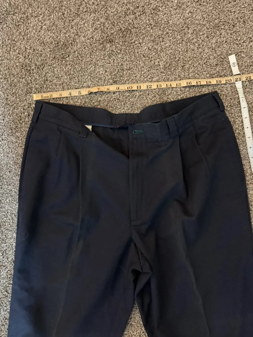 Tommy Hilfiger Crest Pleated Chinos Pants Navy Blue Mens 40x30